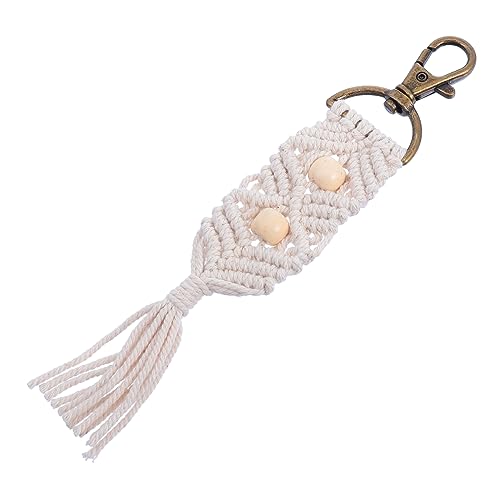 OATIPHO Stabiler Schlüsselanhänger Aus Holzperlen Mit Quastenanhänger Modischer Handtaschenanhänger Für Damen Leichtes Und Kompaktes Design von OATIPHO