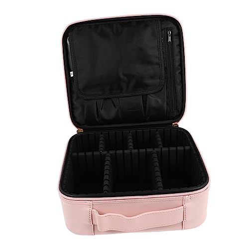 OATIPHO 1 Stück Handlicher Kosmetik Organizer Großer PU Make Up Pinsel Aufbewahrungskoffer Rosa für Reisen und Toilettenartikel Robust und Vielseitig Einsetzbar von OATIPHO