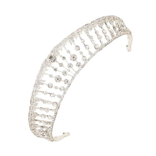 OATIPHO 1 Stück Hochwertige Strasskrone für Damen Tiara für Hochzeit Party Festival Glitzerndes Haaraccessoire Braut und Cosplay Silberne Rhinestone Krone von OATIPHO