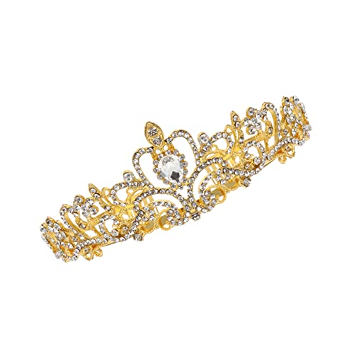 OATIPHO 1 Stück Hochzeit Tiara Krone aus Rhinestone Diadem für Bräute Leichtes und Langlebiges Kopfschmuck Accessoire für Hochzeiten Partys und Fotoshootings Goldfarbenes Design von OATIPHO