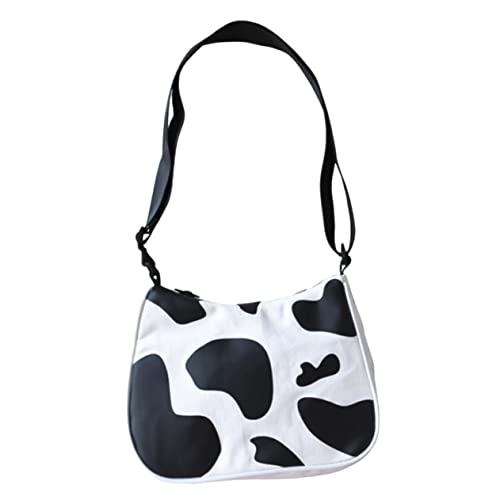 OATIPHO Canvas-tasche Mit Verstellbarem Schultergurt Kleine Milchkuh-muster Umhängetasche Für Damen Modetasche Strapazierfähige Handtasche Lässige Tasche Für Alltag Und Einkaufen von OATIPHO
