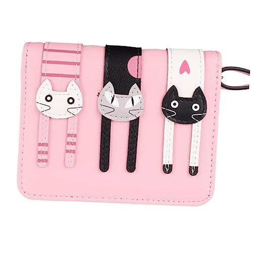 OATIPHO 1stück Damen Geldbörse Cat Pattern Kurze Reißverschluss Geldbörse Für Münzen Und Karten Multifunktionale Pu Geldtasche Für Schule Und Büro Rosa Katzenmotiv von OATIPHO