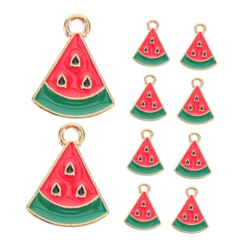 OATIPHO 10 Stück Bunte Mini Wassermelonen Anhänger Legierung Dekorative Charms für DIY Armbänder Ohrringe Taschen und Schmuck Stylische Fruchtanhänger für Party und Alltag von OATIPHO