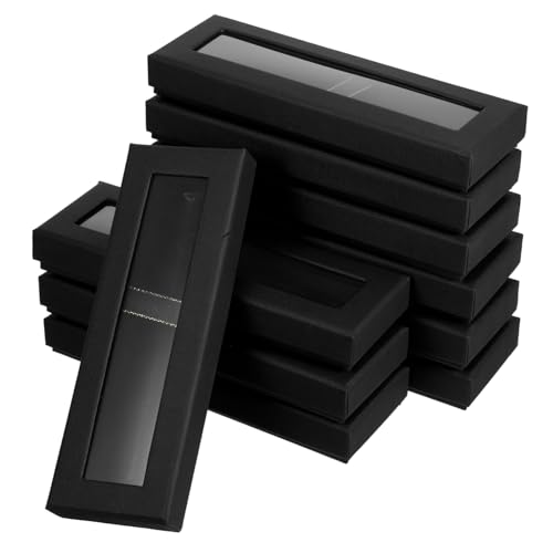 OATIPHO 10 Stück Geschenkbox Bevorzugung Kisten Stifteetui Stift Wraps einzelne Federtasche dekorative Kästen mit Deckel Stiftständer Stifteboxen Boxen mit Deckel PVC Black von OATIPHO