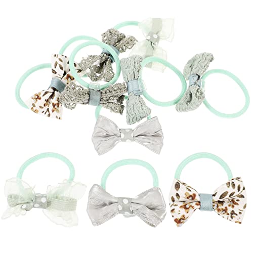 OATIPHO 10 Stück Haargummis mit Schleife Niedliche Damen Haarschmuck für Pferdeschwanz Vielseitige Haarbänder Verschiedenen Farben für Alltag Partys und Besondere Anlässe von OATIPHO