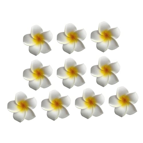 OATIPHO 10 Stück Hawaiian Plumeria Haarspangen Teiliges für Mädchen Dekorative Haarklammern aus Eva für Strand und Themenpartys Modisches Haarschmuck Accessoire Gelb von OATIPHO