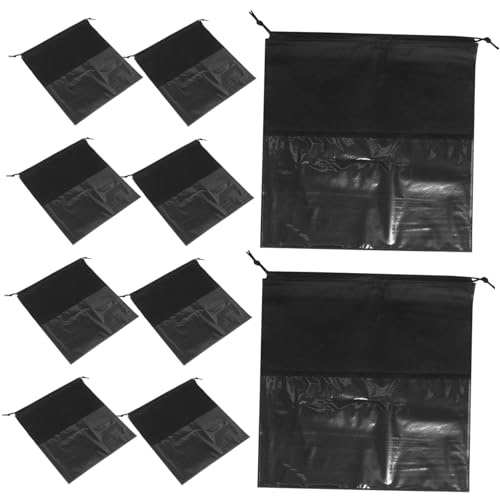 OATIPHO 10 Stück Schuh Aufbewahrungstasche Handtasche Staubbeutel Reiseschuhtasche Geldbörse Schuh Staubbeutel Schuhtaschen-Organizer Kofferraum-schutztasche Gepäck Staubschutz Vlies Black von OATIPHO