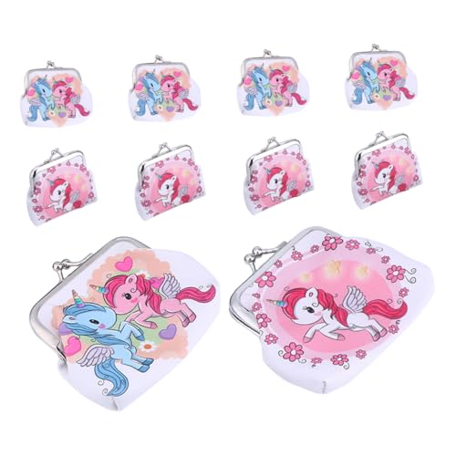 OATIPHO 10 Stück Süße Geldbörsen Mini Geldbörse Für Damen Und Mädchen Mit Kussverschluss Einhorn Tragbare Kleine Geldbörse Modisches Accessoire Für Die Tochter von OATIPHO