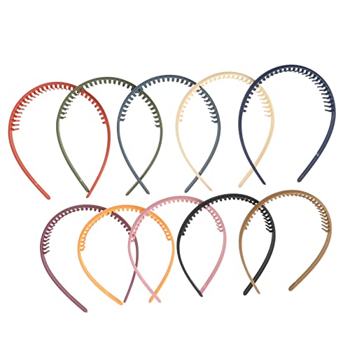 OATIPHO 10 Stück Teiliges Bunte Kunststoff Haarbänder mit Zähnen Leichte Mädchen Stirnbänder Komfortabel und Langlebig Geeignet für Alltag und Party Haarschmuck Accessoires von OATIPHO