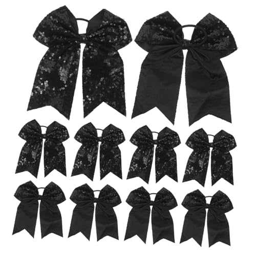 OATIPHO 10 Stück Teiliges Elastische Haargummis mit Pailletten Schleife für Mädchen Glitzernde Cheerleader Haarbänder Vielseitig Einsetzbar für Pferdeschwanz Locken und Glattes Haar von OATIPHO