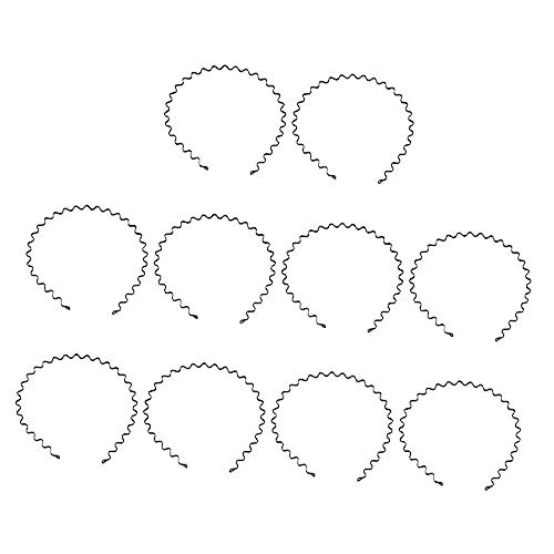 OATIPHO 10 Stück Teiliges Rutsch Haarschmuck für Damen und Herren Wellenförmige Schwarze Metall Haarreifen für Gesichtswäsche und Make Up Anwendung von OATIPHO
