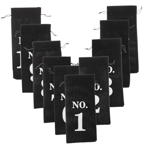 OATIPHO 10 Stück Teiliges Tragbare Weinbeutel aus Jute Multifunktionale Taschen für für Weinflaschen Hochzeiten Partys und Blindverkostungen von OATIPHO