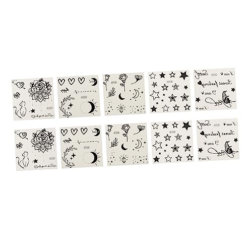 OATIPHO 10 Stück Wasserdichte Tattoos Aufkleber Temporäre Körperkunst mit Pflanzenmotiven für Erwachsene und Festivals Abnehmbar und Langlebig Dekorative Hautaufkleber für Event von OATIPHO