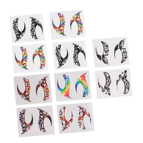 OATIPHO 10Paare Festival Augen Make Up Aufkleber Selbstklebende Lidschatten Sticker für Kostümpartys Leichtes und Hochwertiges Material für Karneval und Maskerade von OATIPHO