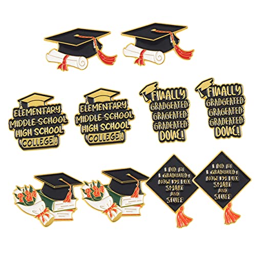OATIPHO 10 Stücke Pin Zufällig Emaille Pin Broschen 2023 Graduation Cap Revers Pin Dekoration von OATIPHO