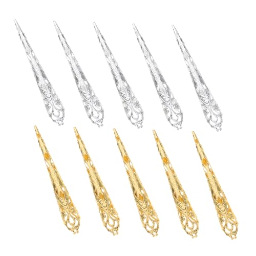 OATIPHO 10Stücke Fingerzubehör Metallische Hohle Fingernagel Klaue Kostüm Requisiten für Rollenspiele Leicht und Hautfreundlich für Halloween und Kostümpartys von OATIPHO