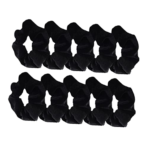 OATIPHO 10er Packung Pack Samt Haargummis Elastische Haarbänder Schwarz für Damen für und Haarschmuck Langlebig und Waschbar DIY Material für Kreative Haaraccessoires von OATIPHO