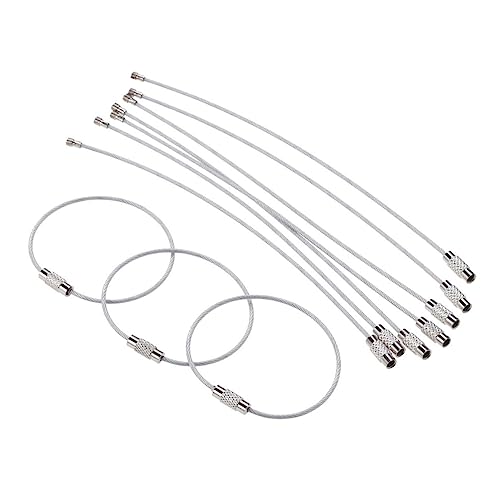 OATIPHO 10stücke Edelstahldraht Schlüsselanhänger Kofferanhänger Schlüsselringe Mit Verriegelungsmechanismus Aus Langlebig Und Robust Für Täglichen Gebrauch von OATIPHO