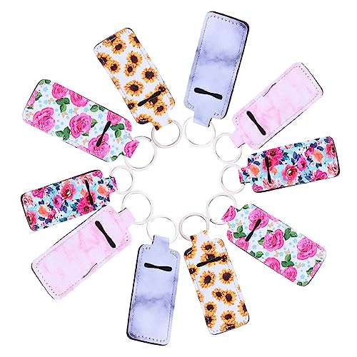 OATIPHO 10stücke Neopren Schlüsselanhänger Lippenbalsam Halter Für Reisen Tragbare Lippenstift Hüllen Mit Schlüsselring Für Camping Und Ausflüge von OATIPHO