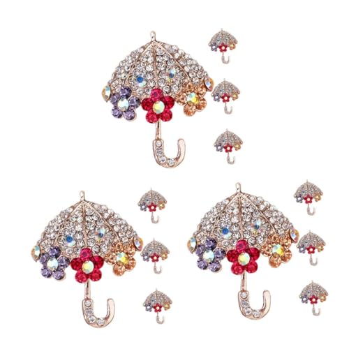 OATIPHO 12 Stck. Glitzernde Regenschirm Broschen für Damen Funkelnde Strass Anstecknadeln als Modisches Accessoire für Kleidung Kleider Mäntel und Schals Leichter Sicherer Halt bei von OATIPHO