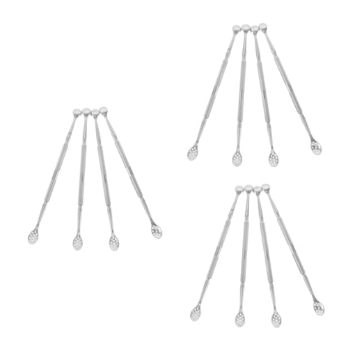 OATIPHO 12 Stck. Teiliges Nagelpflege Edelstahl Dual Ende Nagelhautentferner mit Löffel und Schaberfunktion Kompakt Tragbar für Maniküre und Pediküre Sicherer Nagelreiniger für Zuhause und von OATIPHO