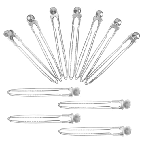 OATIPHO 12 Stück Haarklammer Mini klein Farbe Stifte Alligator-Haarspangen für Schleifen Mädchen Haarzubehör Ente Haarspange Krokodilklemmen Rostfreier Stahl Silver von OATIPHO