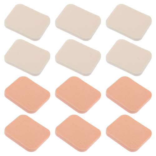 OATIPHO 12 Stück Makeup Pads für Weiße und Hautfarbene Puderquasten für Foundation und Concealer Langlebig und Angenehm Haut für Tägliche Anwendung von OATIPHO