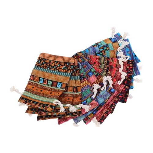 OATIPHO 12stücke Baumwoll-leinen-Beutel Mit Kordelzug Ägyptischer Ethnischer Schmuck Süßigkeitenbeutel Für Münzen Partygeschenk Einzelhandelsbedarf Hochzeit Urlaub von OATIPHO