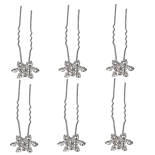OATIPHO 12 Stück Schneeflocken Haarnadeln Modische U-förmige Haarschmuck Clips Mit Strass Eleganter Kopfschmuck Für Frauen Und Mädchen Für Hochzeiten Und Festliche Anlässe Weiße von OATIPHO