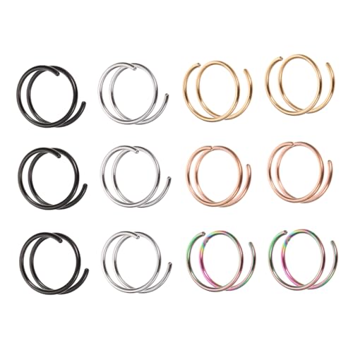 OATIPHO 12 Stück Teiliges Edelstahl Spiral Nasenringe Leicht Hautfreundlich Komfortabel Rostfrei Dekorative Nasenpiercing Ringe für Damen und Herren von OATIPHO