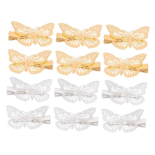 OATIPHO 12 Stück Teiliges Retro Haarklammern im Schmetterlingsdesign Eleganter Haarschmuck für Damen Stereoskopisches Hohles Design für Hochzeiten Partys und Besondere Anlässe von OATIPHO