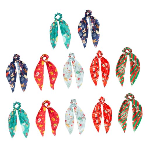 OATIPHO 12 Stück Teiliges Weihnachts Haarschmuck mit Elastischen Scrunchies und Festlichen Haartüchern Langlebig Dehnbar Vielseitig für Damen für Ponytail und Festliche Anlässe von OATIPHO