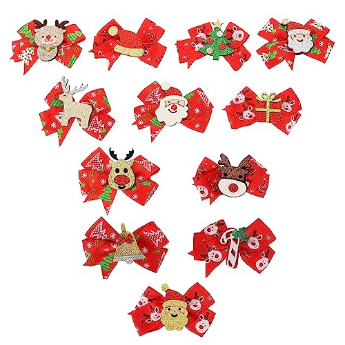OATIPHO 12 Stück Teiliges Weihnachts Haarspangen Bunte Schleifenclips Festliche Haarschmuck Geeignet für Frauen Vielseitig für Glattes Lockiges und Geflochtenes Haar für Weihnachtsfeiern von OATIPHO