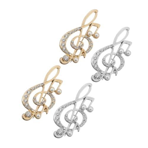 OATIPHO 16 Stck. Musiknoten Brosche mit Strass Eleganter Anstecker für Anzug Schal und Pullover Langlebiges Legierungsmaterial Stilvolles Schmuckaccessoire für Hochzeit Party und Musiker von OATIPHO