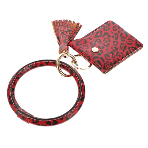 OATIPHO 1stück Leopardenmuster Pu Handgelenk Schlüsselanhänger Mit Quaste Strapazierfähiger Schlüsselring Für Reisen Shopping Und Freizeit Multifunktional Und Langlebig Für Freunde von OATIPHO