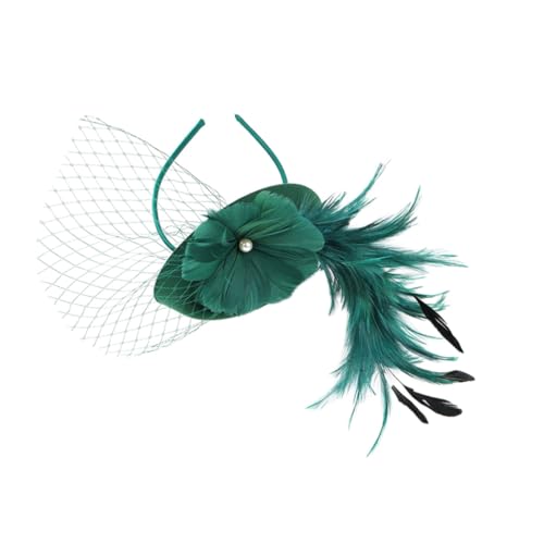 OATIPHO 1Stk Federhut haar zubehör haarschmuck vakentienstagsgeschenk valentine presents Flapper-Kleid Brautschleier für die Hochzeit Hochzeits-Fascinator Mini-Hut-Haarspange Stoff Green von OATIPHO