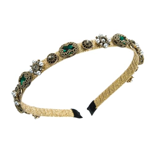 OATIPHO Barockes Haarband Mit Strass Zartes Design Perlenbesetztes Stirnband Für Damen Für Hochzeiten Und Partys Elastischer Haarschmuck von OATIPHO