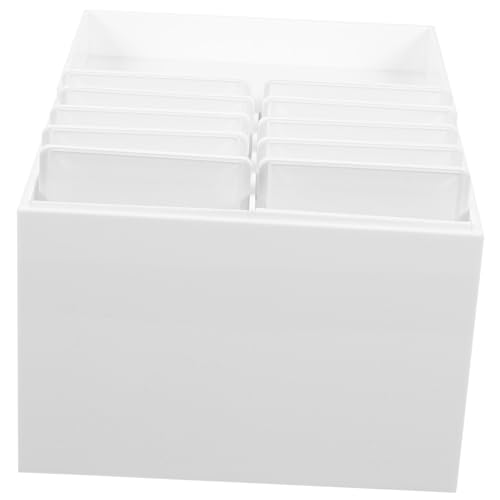 OATIPHO 1Stück Lagige Wimpern Aufbewahrungsbox aus Umweltfreundlichem Kosmetischer Organizer für Falsche Wimpern Stabiler Wimpernhalter mit Fächern Weiß von OATIPHO