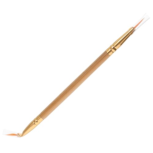 OATIPHO 1Stücke Doppelendiger Kosmetik Eyeliner Pinsel Bambusbürste mit Weichen Borsten für Präzises Augenmakeup für Make Up Anfänger Vielseitig Einsetzbar von OATIPHO