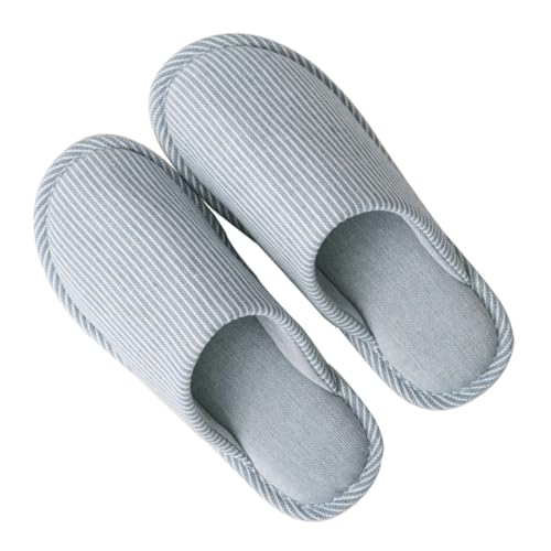 OATIPHO 1paar Hausschuhe Für Damen Und Herren Rutschfeste Pantoffeln Mit Streifenmuster Bequeme Baumwoll-linenslipper Für Innenbereich Für Zuhause Passend Für Warm Und Langlebig von OATIPHO