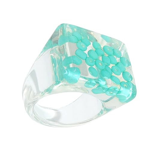 OATIPHO 1stk Perle Eingelegter Ring Kuppelringe Für Frauen Kristall Perle Ring Chakra-kristall Stylischer Ring Hochzeitsschmuck Damen Fingerschmuck Mädchen Perlenkreis Fräulein Plastik von OATIPHO