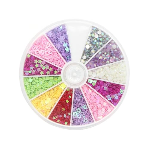 OATIPHO 2 Kasten Nagel Pailletten Dekoration Glitzer Patch für Nagelkunst Maniküre Zubehör Selbstgemacht Nagelaufkleber für Zuhause und Studio von OATIPHO