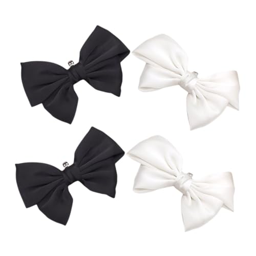 OATIPHO 2 Paare Abnehmbare Schleifen Schuhclips für Damen Schwarze und Weiße Bowknot Schuhdekorationen aus Polyester Vielseitig für High Heels und Flache Schuhe Accessoires für Hochzeit von OATIPHO