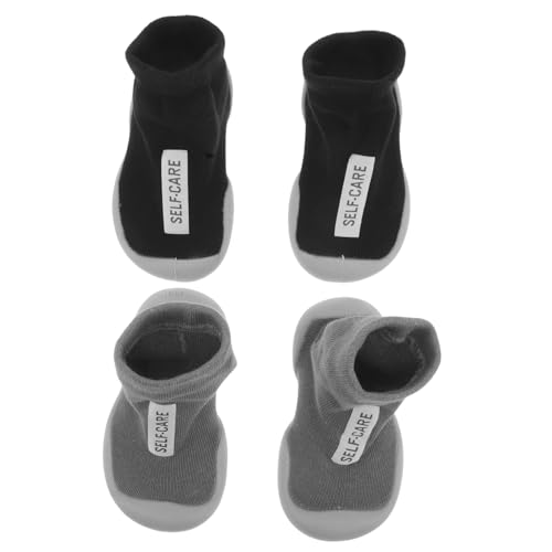 OATIPHO 2 Paare Lauflernschuhe mit Rutschfester Sohle Atmungsaktive Babysocken Schuhe für Erste Schritte Weiche Baumwollsocken für Neugeborene Indoor Outdoor Krabbelschuhe für Mädchen von OATIPHO