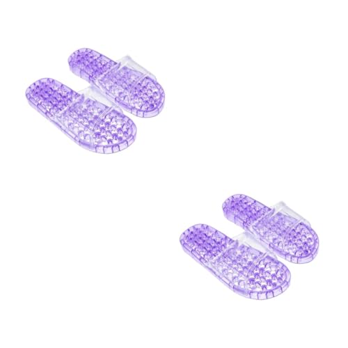OATIPHO 2 Paare Wasserdichte Massage Badslipper für Damen und Herren Rutschfeste Fußpflege Hausschuhe aus PVC Fußsohlen Massage Sandalen für Indoor Dusche und Entspannendes Zuhause von OATIPHO