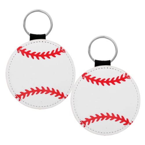 OATIPHO 2er-Pack Softball-schlüsselanhänger Baseball-Charme Für Sportbegeisterte Europäischer Stil Pu-Leder von OATIPHO