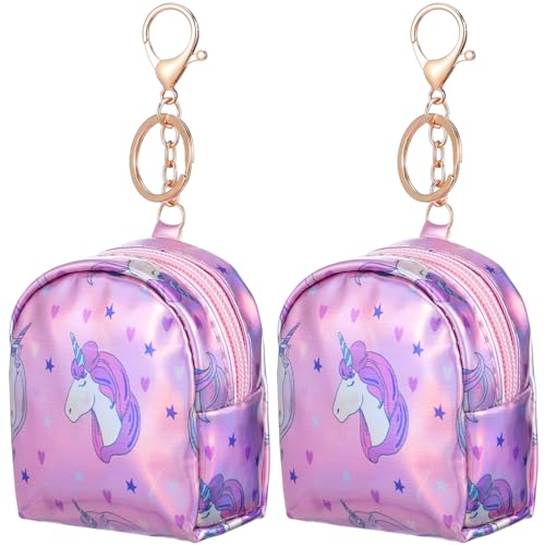 OATIPHO 2 STK Einhorn Geldbörse Süße Münztasche Kleine Geldbeutel Kawaii-geldbörse Cartoon-schlüsselanhänger-Tasche Geldbörse Für Süßes Münze Pu-Leder Geschenktasche Karikatur Fräulein von OATIPHO