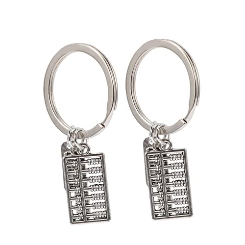 OATIPHO 2 STK Schlüsselanhänger Kette Abakus Für Ringe Kleines Lineal Schlüsselschmuck Abakus-schlüsselring Halter Auto Herrscher Klares Lineal Bogen Einziehbar Metall Silver von OATIPHO