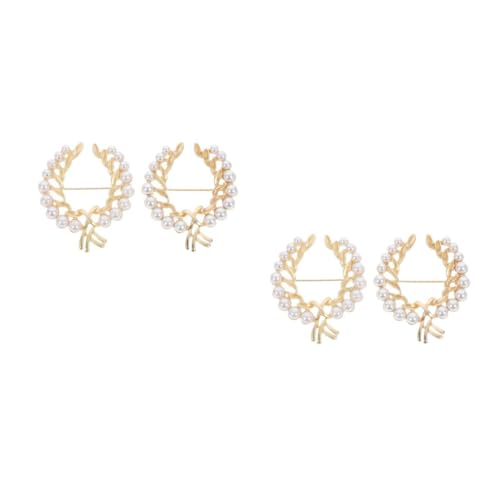 OATIPHO 2 Sätze Brosche Pin-abzeichen Rückseiten Pin-badge-display Frauen Auto Abstecknadeln Retro Styles Accessoires Für Damenbekleidung Perlenkorsage Künstliche Perle Golden 2 Stück * 2 von OATIPHO
