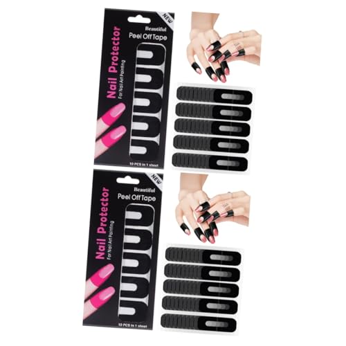 OATIPHO 2 Sätze Nail Protector Sticker Förmige Nagelkleber Für Perfekten Schutz Beim Nagellackieren Für Nagelstudios Und Maniküre Sicher Und Komfortabel Für Nagelgrößen 100 Blatt * 2 von OATIPHO
